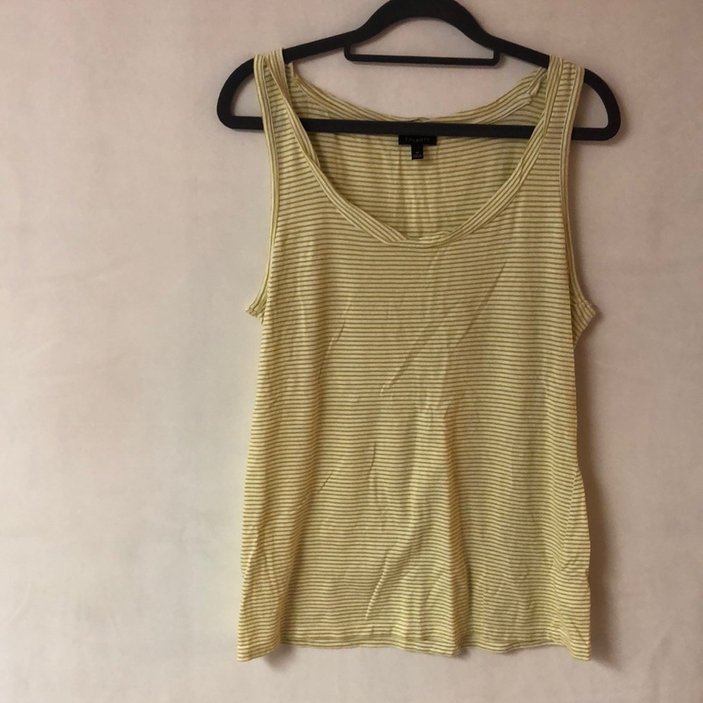 Talbots green and white striped tank top